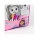 Mochila DIY de Gabby's Dollhouse color rosa con rotuladores y pegatinas.