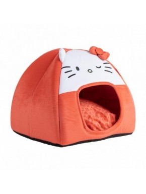 Cueva cama para perro rojo Hello Kitty
