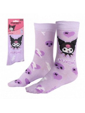 Calcetines Hello Kitty Kuromi púrpura