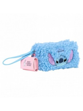 Trousse de toilette bleue Stitch en matière polaire