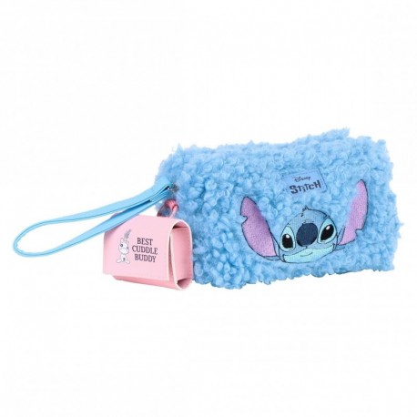 Trousse de toilette bleue Stitch en matière polaire