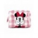 Trousse de toilette de voyage Minnie Mouse avec design à carreaux et nœud rouge