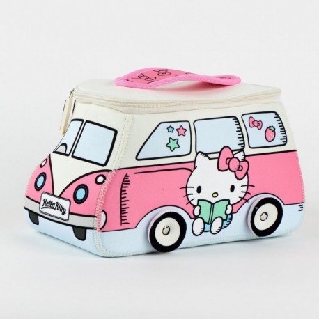 Neceser de aseo Hello Kitty rosa y blanco en forma de furgoneta