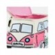 Neceser de aseo Hello Kitty rosa y blanco en forma de furgoneta