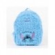 Sac à dos bleu en sherpa avec design Stitch