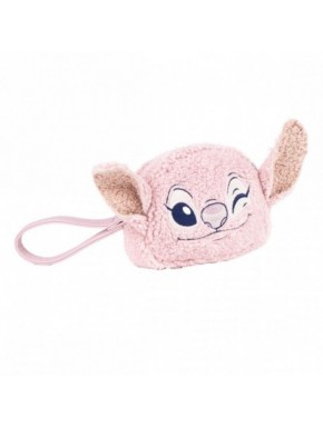 Porte-monnaie rose en mouton avec design Angel de Stitch
