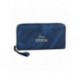 Cartera de polipiel azul de Stitch con grabado y cremallera