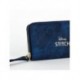 Cartera de polipiel azul de Stitch con grabado y cremallera