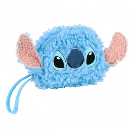 Portefeuille bleu en polaire avec design Stitch