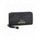 Cartera de polipiel negra Minnie con logo dorado de Disney