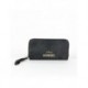 Cartera de polipiel negra Minnie con logo dorado de Disney