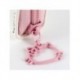 Porte-monnaie en similicuir Hello Kitty rose avec nœud et plaque