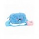 Bolso borreguillo azul de Stitch con correa y compartimento extra rosa