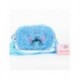 Bolso borreguillo azul de Stitch con correa y compartimento extra rosa