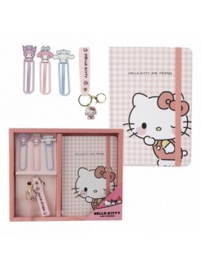 Set de papeterie Hello Kitty avec carnet et clips