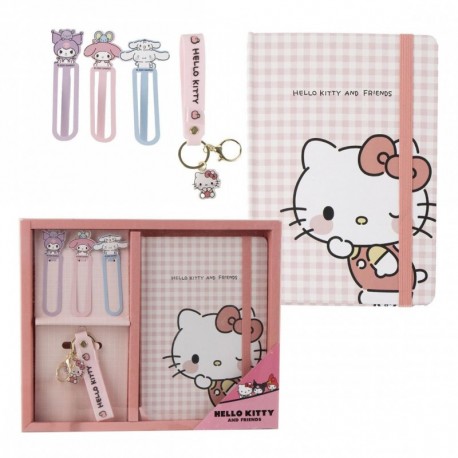 Set de papeterie Hello Kitty avec carnet et clips