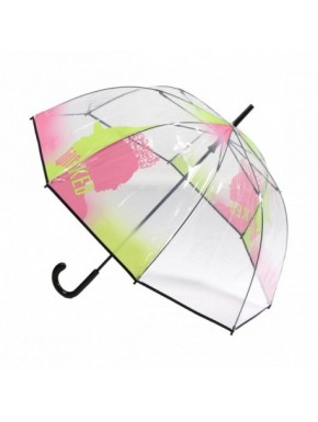 Parapluie manuel Wicked transparent avec détails roses
