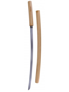Katana Shirasaya de acero y madera con vaina