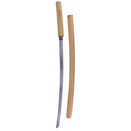Katana Shirasaya de acero y madera con vaina