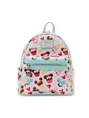 Bolso mochila Minnie y Mickey con estampado de dulces de Loungefly