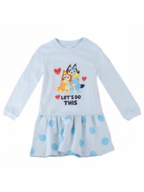 Vestido Bluey French Terry 100% algodón para niñas