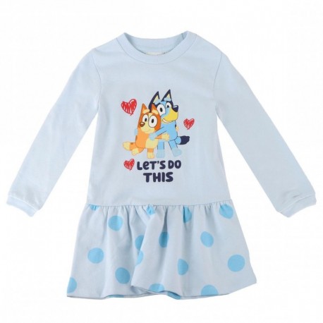 Vestido Bluey French Terry 100% algodón para niñas