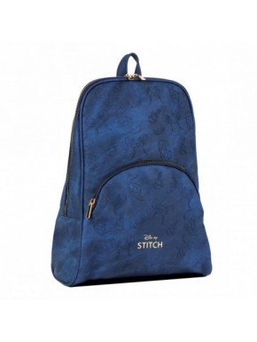 Sac à dos bleu en similicuir avec design de Stitch
