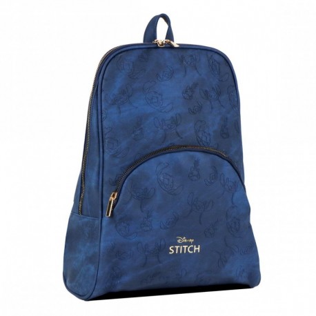 Sac à dos bleu en similicuir avec design de Stitch