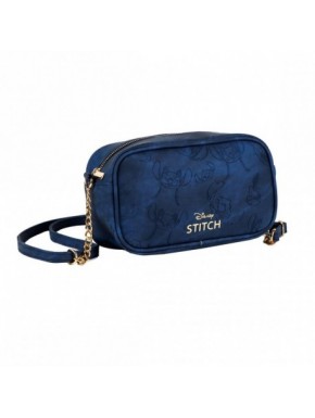 Sac en similicuir bleu Stitch avec détails dorés