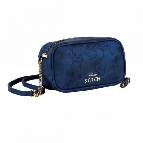 Bolso de polipiel azul de Stitch con detalles dorados