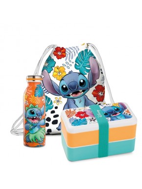 Set de fiambrera, botella y bolsa Stitch