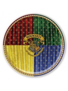 Plato Hogwarts con escudo y colores de las casas