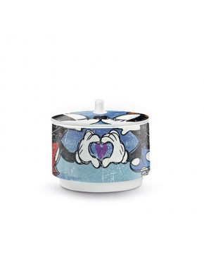 Azucarero azul de Mickey Mouse con diseño de corazón