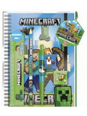 Ensemble de papeterie Minecraft avec carnet et accessoires