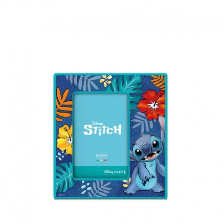 Cadre photo bleu Stitch 7 x 10 avec design floral et personnage Disney