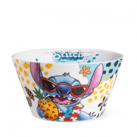 Bol blanc avec design de Stitch portant des lunettes de soleil