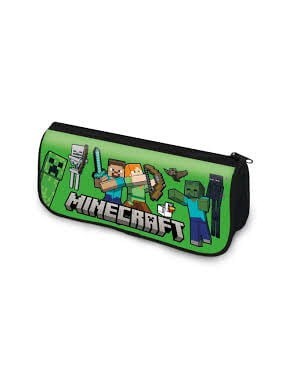 Estuche verde de Minecraft con personajes y cremallera
