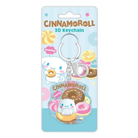Llavero 3D Cinnamoroll de Sario con donuts