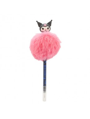 Bolígrafo con pom pom rosa y figura de Kuromi