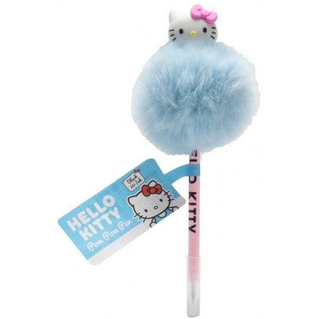 Bolígrafo Pom Pom Hello Kitty azul y rosa