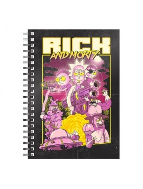Libreta espiral Rick & Morty con diseño retro