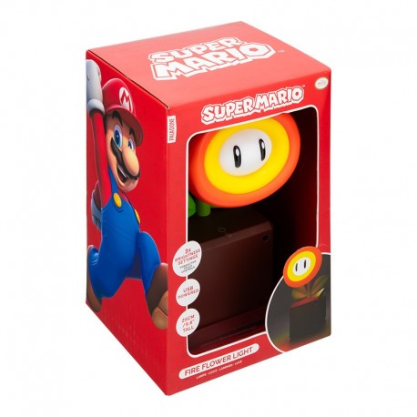 Lámpara de Flor de Fuego de Super Mario, luz encendida