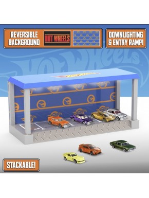 Vitrina expositor Hot Wheels con luz y coches miniatura