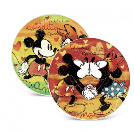 Set de 2 platos decorativos Mickey y Minnie de EGAN