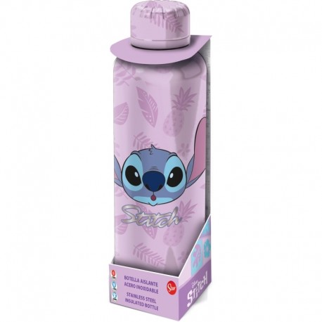 Bouteille thermo Stitch lilas 515 ml avec design de palmiers