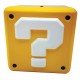 Hucha en forma de bloque de interrogación amarillo