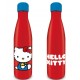 Botella metálica roja de Hello Kitty con tapón azul