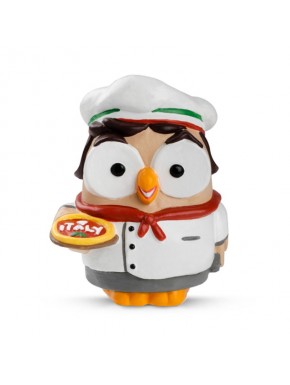 Figura coleccionable Goofi vestido de chef italiano sosteniendo una pizza