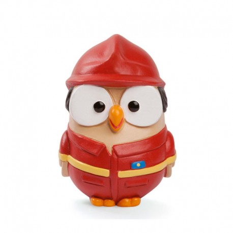 Figura coleccionable Goofi Bombero de Disney con casco rojo