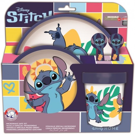 Set de 5 piezas antideslizante con diseño de Stitch bicolor